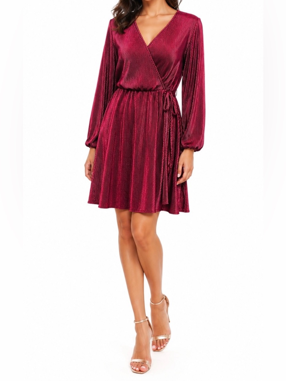 Fred David Deep Burgundy Long Sleeve Dress (M)